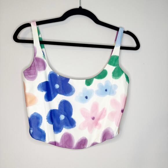 With Jean Cindy Floral Y2K Corset Crop Top Medium - Picture 3 of 11